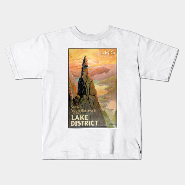 Vintage Travel Poster England Lake District Kids T-Shirt by vintagetreasure